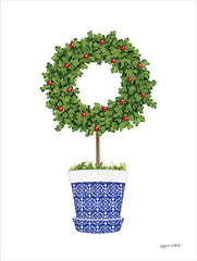 ALP2455 - Blue & White Potted Topiary I - 12x16
