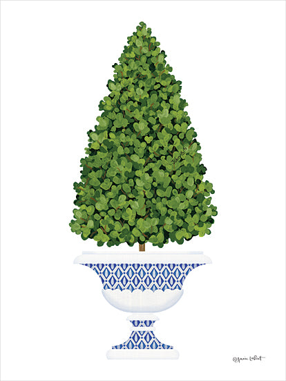 Annie LaPoint ALP2457 - ALP2457 - Blue & White Potted Topiary III - 12x16 Topiary, Potted Topiary, Greenery, Blue & White Pot, French Country from Penny Lane