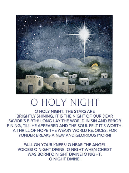Annie LaPoint ALP2483 - ALP2483 - O Holy Night Nativity - 12x16 Christmas, Holidays, Nativity, Bethlehem, Star, Stary Night, O Holy Night, Typography, Signs, Textual Art, Christmas Song, Religious from Penny Lane