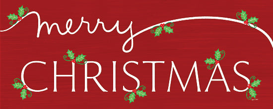 Annie LaPoint ALP2515 - ALP2515 - Merry Christmas Sign - 20x8 Christmas, Holidays, Merry Christmas, Typography, Signs, Textual Art, Holly, Berries, Red, White from Penny Lane
