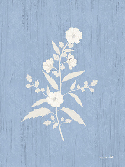 Annie LaPoint ALP2533 - ALP2533 - Providence Botanical II - 12x16 Flowers, White Flowers,  Leaf Stem, Botanical, Light Blue & White from Penny Lane