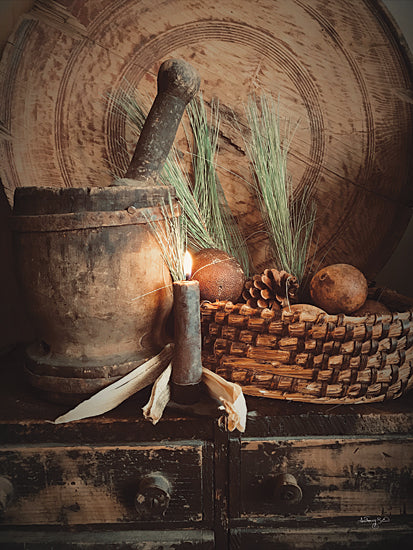 Anthony Smith ANT155 - ANT155 - The Simpler Thyme - 12x16 Still Life, Thyme, Herbs, Candle, Basket, Photography, Country, Primitive from Penny Lane
