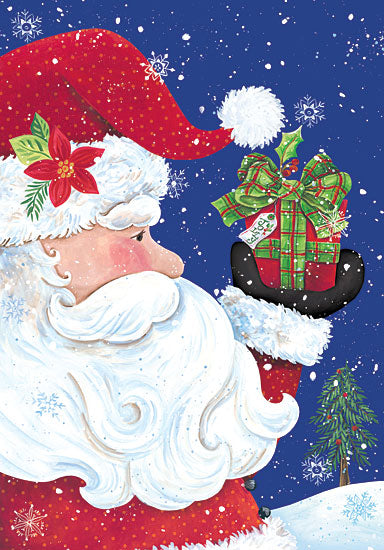 Diane Kater ART1041 - Jolly Santa Claus - Santa Claus, Presents, Holiday, Snow, Snow Flakes from Penny Lane Publishing