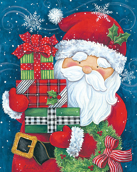 Diane Kater ART1217 - ART1217 - Santa Claus with Presents - 12x16 Santa Claus, Winter, Wreath, Holidays, Presents, Christmas from Penny Lane