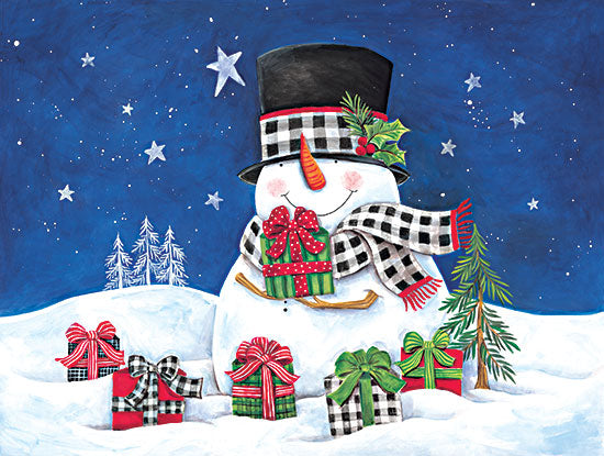 Diane Kater ART1256 - ART1256 - Gifting Snowman I - 16x12 Snowman, Presents, Holidays, Christmas, Winter, Snow, Whimsical from Penny Lane