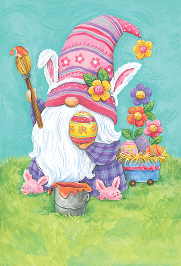 Diane Kater ART1304 - ART1304 - Easter Gnome - 12x18 Easter, Gnome, Whimsical, Spring, Flowers, Easter Eggs from Penny Lane