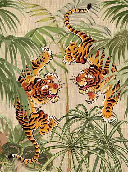 Amber Sterling AS265 - AS265 - Tropical Tigers I - 12x16 Tropical, Tigers, Trees, Palm Trees, Jungle from Penny Lane