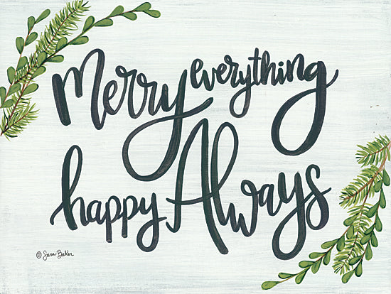 Sara Baker BAKE144 - BAKE144 - Merry Everything Happy Always - 16x12 Signs, Typography, Christmas, Greenery from Penny Lane