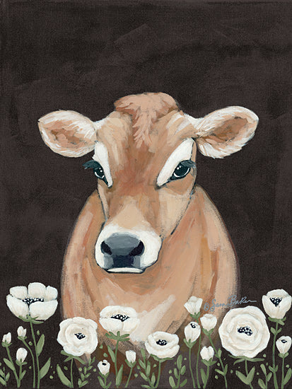 Sara Baker BAKE149 - BAKE149 - Cow With Flowers     - 12x16 Portrait, Cow, Flowers from Penny Lane