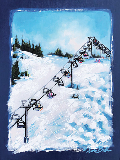 Sara Baker BAKE179 - BAKE179 - Chairway to Heaven - 12x16 Ski Lift, Mountain, Skiing, Winter, Snow, Trees from Penny Lane