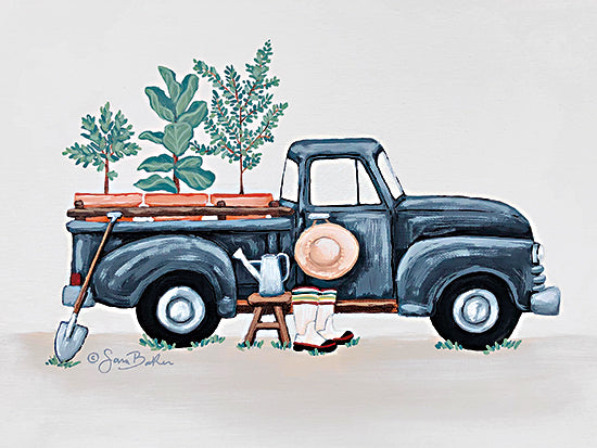 Sara Baker BAKE185 - BAKE185 - Garden Gatherings   - 16x12 Truck, Garden, Landscaper, Trees, Garden Tools from Penny Lane