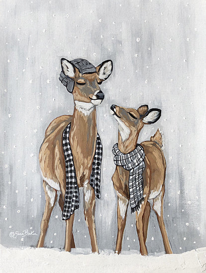 Sara Baker BAKE189 - BAKE189 - I Love you Dearly - 12x16 Deer, Doe, Mother & Child, Fawn, Winter, Snow from Penny Lane