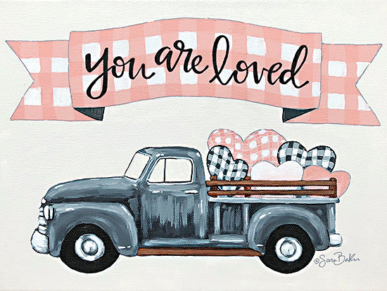 Sara Baker BAKE195 - BAKE195 - You Are Loved - 16x12 You Are Loved, Truck, Hearts, Whimsical, Valentine's Day from Penny Lane