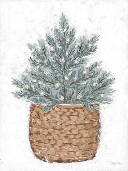 Sara Baker BAKE230 - BAKE230 - Gift Basket Balsam Tree - 12x16 Balsam Tree, Tree, Basket, Farmhouse/Country, Rustic, Fall from Penny Lane