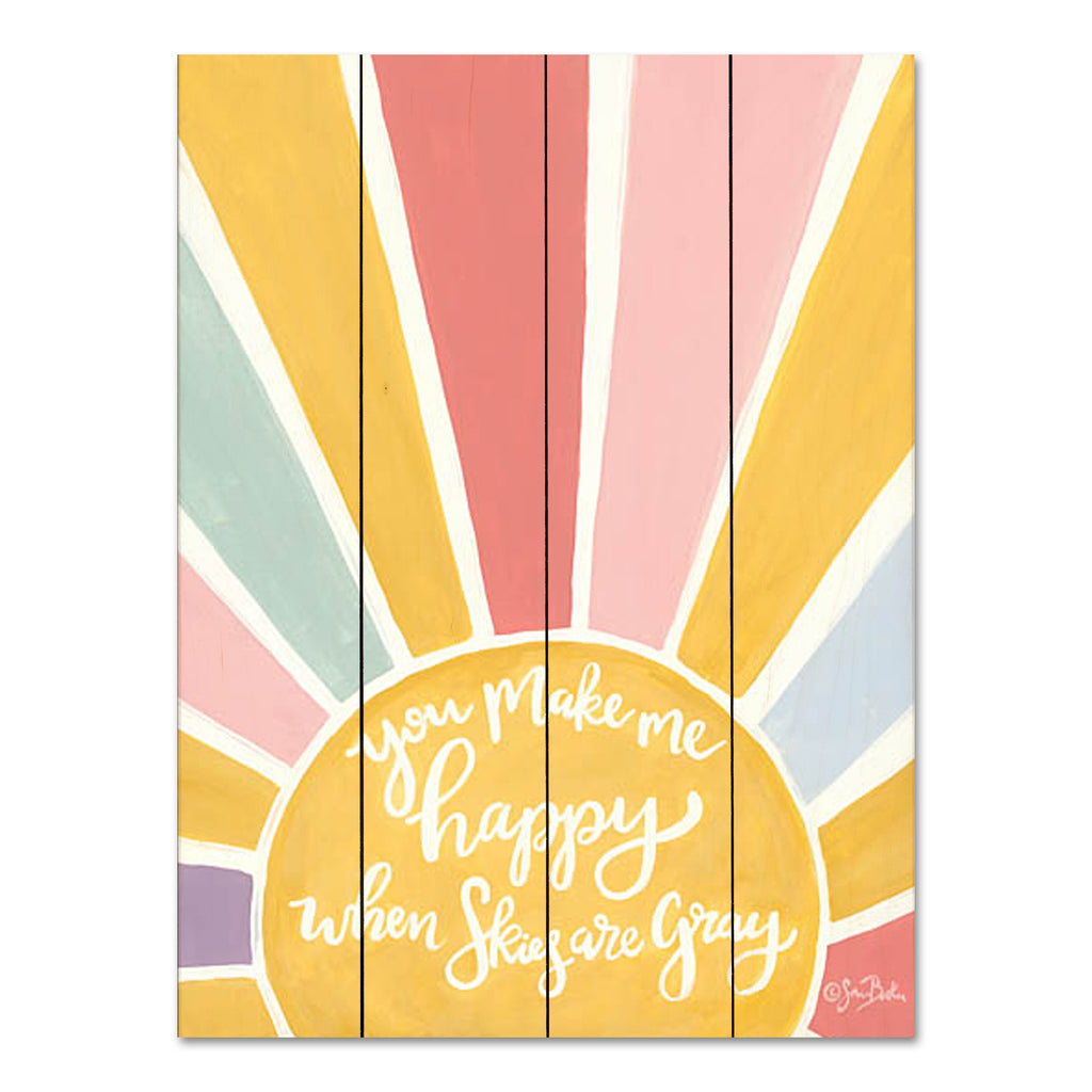 Sara Baker BAKE251PAL - BAKE251PAL - Happy Sunshine      - 12x16 Sunshine, Music, You are My Sunshine, Song, Sun Rays, You Make Me Happy, Typography, Signs, Children from Penny Lane