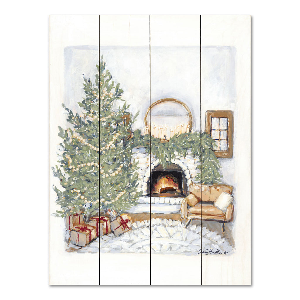 Sara Baker BAKE261PAL - BAKE261PAL - Fireside Bungalow - 12x16 Christmas, Holidays, Christmas Tree, Winter, Cozy, Traditional from Penny Lane
