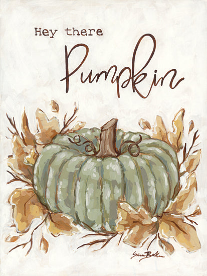 Sara Baker BAKE282 - BAKE282 - Hey There Pumpkin - 12x16 Hey There Pumpkin, Fall, Autumn, Pumpkin, Green Pumpkin, Leaves, Typography, Signs from Penny Lane