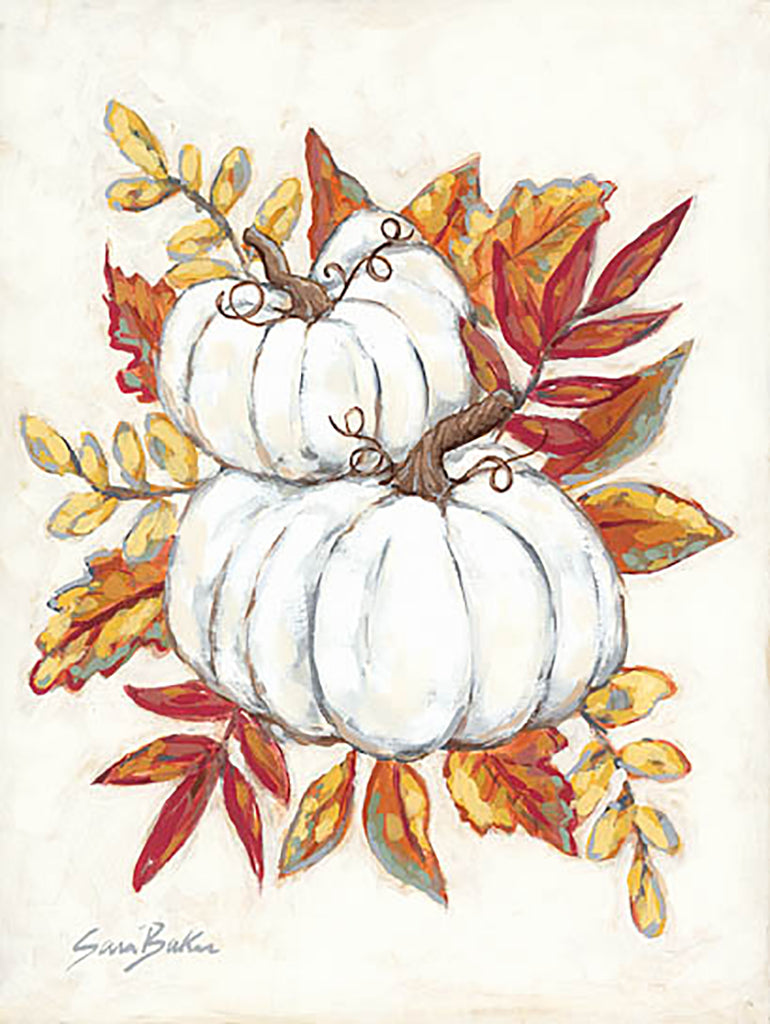 Sara Baker Licensing BAKE285LIC - BAKE285LIC - White Pumpkin Fall Foliage - 0  from Penny Lane