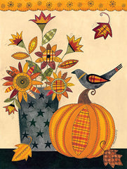 BER1225 - Stitched Pumpkin and Vase of Flowers - 12x16