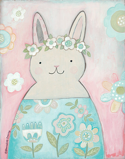 Bernadette Deming BER1396 - BER1396 - Baby Bunny - 12x16 Bunny, Rabbit, Baby, Flowers, Primitive, Whimsical from Penny Lane