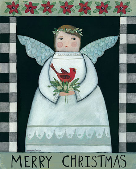 Bernadette Deming BER1410 - BER1410 - Merry Christmas Angel - 12x16 Holidays, Angel, Cardinal, Flowers, Religious from Penny Lane