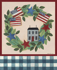 BER1419 - Patriotic Saltbox House Wreath - 0