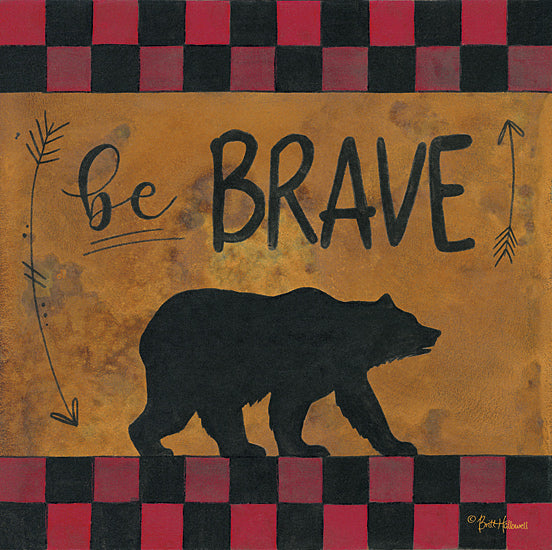 Britt Hallowell BHAR446 - Be Brave - Brave, Arrows,Bear, Plaid from Penny Lane Publishing