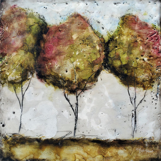 Britt Hallowell BHAR522 - BHAR522 - A Fall Stroll - 12x12 Abstract, Contemporary, Trees from Penny Lane