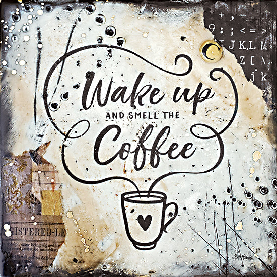 Britt Hallowell BHAR537 - BHAR537 - Coffee Love 3 - 12x12 Coffee, Wake Up and Smell the Coffee, Kitchen, Abstract, Signs from Penny Lane