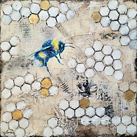 Britt Hallowell BHAR599 - BHAR599 - Busy Bees 2 - 12x12 Abstract, Bees, Honey Bees, Hive, Patterns, Geometric Shapes, Textured Art, Spring from Penny Lane
