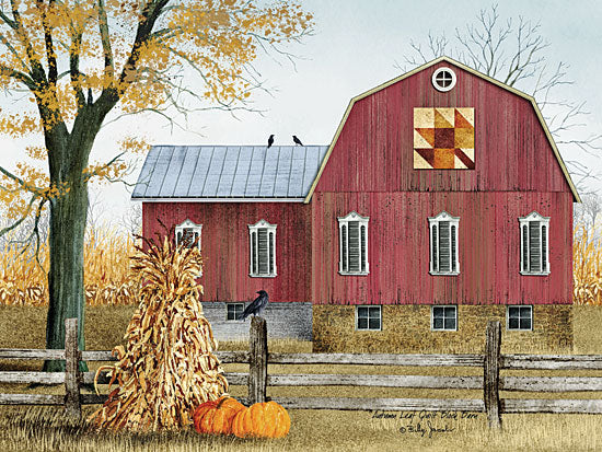 Billy Jacobs BJ1023A - Autumn Leaf Quilt Block Barn - Barn, Harvest, Pumpkins, Haystacks, Quilt, Farm from Penny Lane Publishing