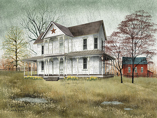 Billy Jacobs BJ1039 - April Showers - House, Trees, Barn Star, Rain from Penny Lane Publishing