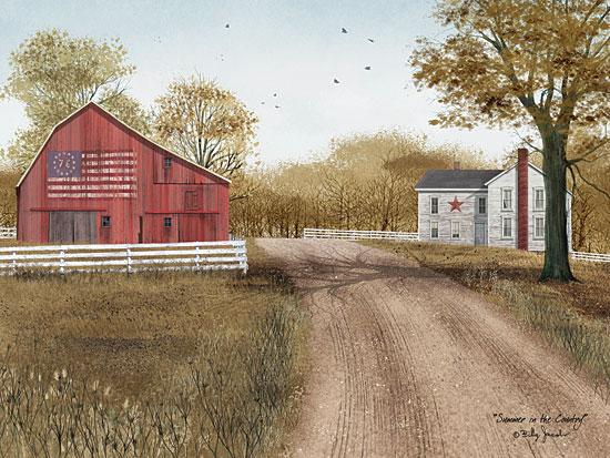 Billy Jacobs BJ1045 - Summer in the Country - American Flag, USA, Barn, Path, Road, Farm from Penny Lane Publishing