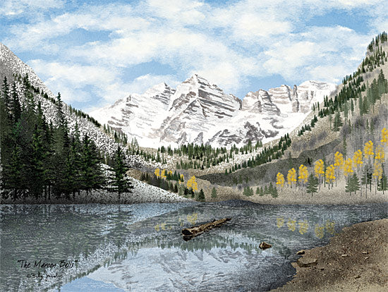 Billy Jacobs BJ1052 - BJ1052 - The Maroon Bells - 18x12 Mountains, River, Trees, Landscape from Penny Lane