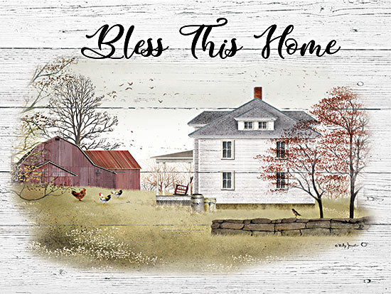Billy Jacobs BJ1287 - BJ1287 - Bless This Home - 16x12 Inspirational, Home, Barn, Farm, Front Porch, Bless This Home, Typography, Signs, Textual Art, Chickens, Summer, Folk Art, Wood Background from Penny Lane