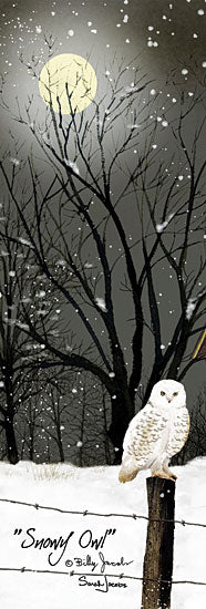 Billy Jacobs BJ1297 - BJ1297 - Snowy Owl - 6x18 Owl, Snowy Owl, Winter, Tree, Moon, Night, Night, Pasture, Fence, Nature from Penny Lane