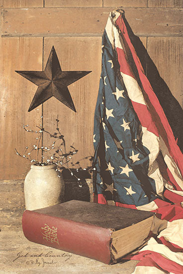 Billy Jacobs BJ175 - God and Country - American Flag, Barn Star, Bible from Penny Lane Publishing