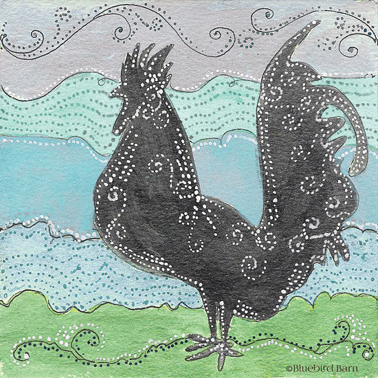Bluebird Barn BLUE186 - Whimsical Swirly Rooster - 12x12 Rooster, Swirls, Patterns, Abstract from Penny Lane