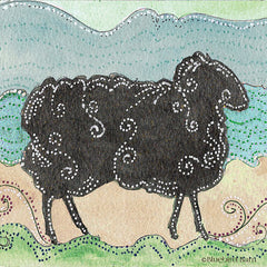 BLUE187 - Whimsical Swirly Sheep - 12x12