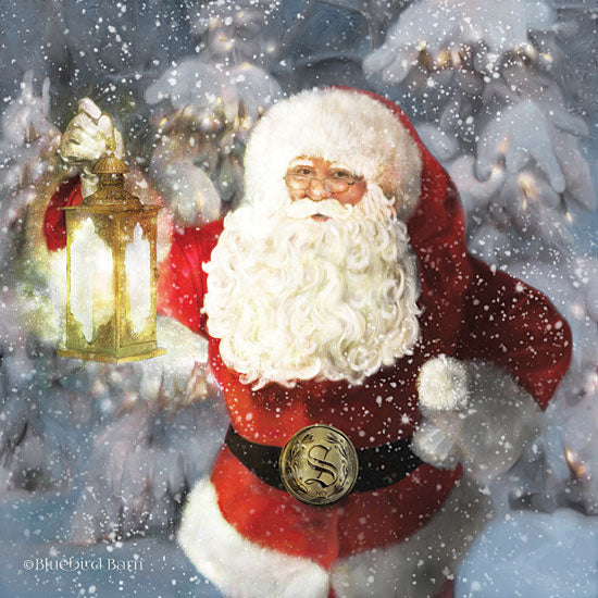 Bluebird Barn BLUE346 - BLUE346 - Light the Way Santa   - 12x12 Santa Claus, Lantern, Trees, Christmas, Iconic from Penny Lane