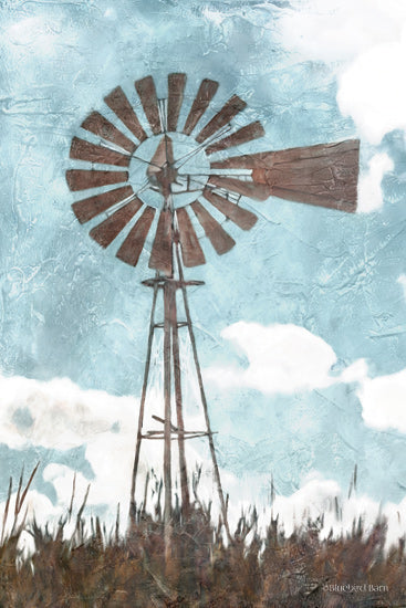 Bluebard Barn BLUE352 - BLUE352 - Windmill      - 12x18 Windmill, Field, Clouds from Penny Lane