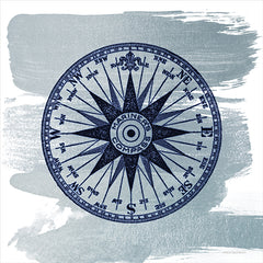 BLUE498 - Brushed Midnight Blue Compass Rose - 12x12