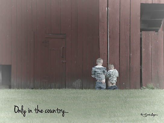 Susie Boyer BOY170 - Only in the Country - Boys, Barn, Country, Humor, Bathroom from Penny Lane Publishing