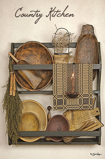 Susie Boyer BOY287 - Country Kitchen - Shelves, Kitchen, Dried Flowers, Candle, Antiques from Penny Lane Publishing