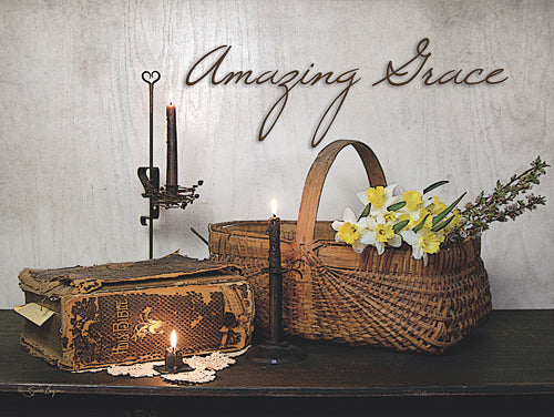 Susie Boyer BOY384 - Amazing Grace - Primitive, Inspirational, Still Life, Holy Bible, Country from Penny Lane Publishing