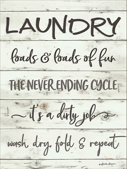 Susie Boyer BOY418 - Laundry - 12x16 Laundry, Humorous, Calligraphy from Penny Lane