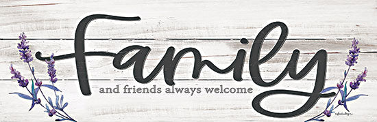 Susie Boyer BOY599A - BOY599A - Family and Friends Always Welcome - 36x12 Family, Welcome, Family & Friends, Always Welcome, Lavender, Calligraphy, Signs from Penny Lane