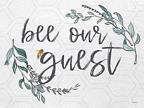 Susie Boyer BOY607 - BOY607 - Bee Our Guest   - 16x12 Inspirational, Be Our Guest, Typography, Signs, Textual Art, Bees, Greenery, Whimsical, Spring, Farmhouse/Country from Penny Lane