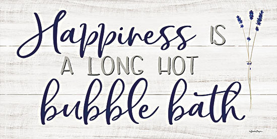 Susie Boyer BOY652 - BOY652 - Happiness is a Long Hot Bubble Bath - 18x9 Happiness is a Long Hot Bubble Bath, Bath, Bathroom, Lavender, Wood Planks, Typography, Signs from Penny Lane