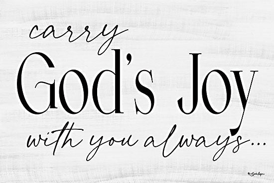 Susie Boyer BOY711 - BOY711 - God's Joy - 18x12 Religious, God's Joy, Typography, Signs, Black & White from Penny Lane